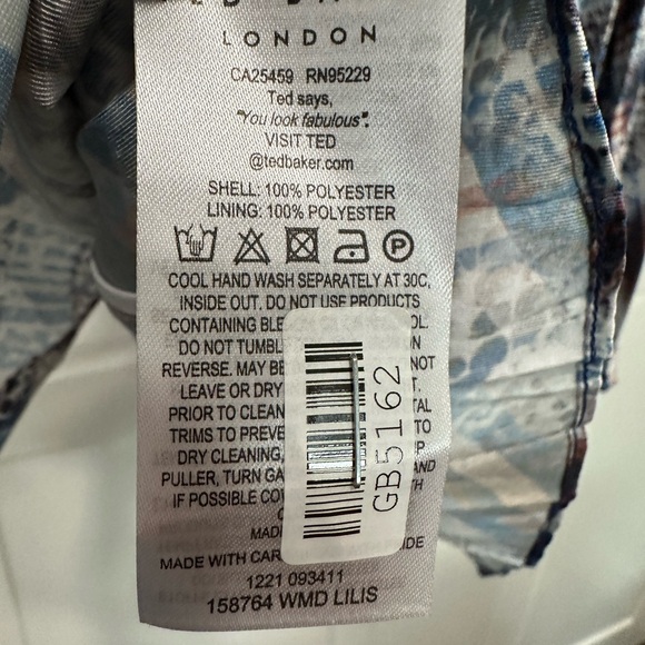 Ted Baker Lilis Quartz Print Midi Dress size 4 (US 10-12) long sleeve - Picture 15 of 15